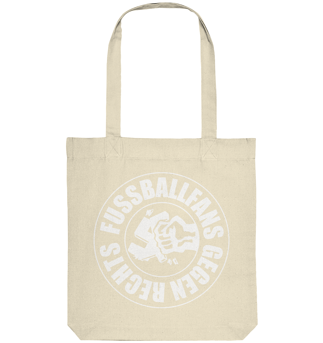 N.O.S.W. BLOCK Gegen Rechts Tote-Bag "FUSSBALLFANS GEGEN RECHTS" Organic Baumwolltasche natural