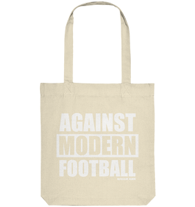 N.O.S.W. BLOCK Fanblock Tote-Bag "AGAINST MODERN FOOTBALL" Organic Baumwolltasche natural