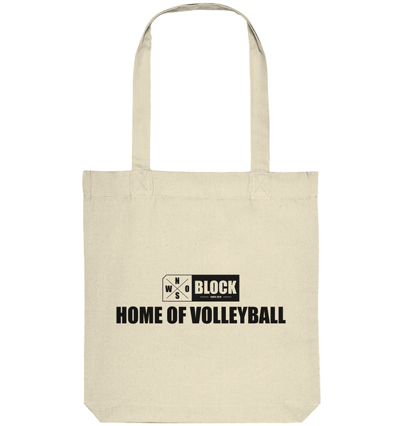 N.O.S.W. BLOCK Tote-Bag "HOME OF VOLLEYBALL" Organic Baumwolltasche natural