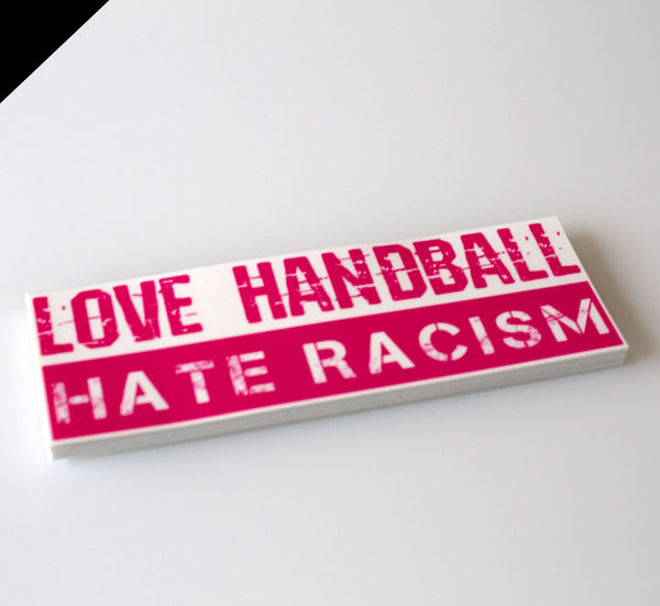 N.O.S.W. BLOCK 25 Aufkleber / Sticker "LOVE HANDBALL HATE RACISM" querformat (15x5 cm)