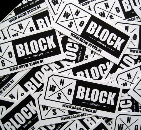 NOSW-BLOCK Logo Sticker Aufkleber schwarz-weiß