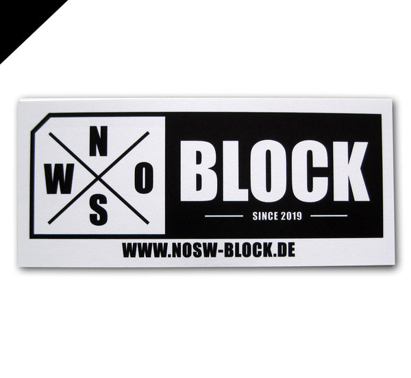 NOSW-BLOCK Logo Sticker Aufkleber schwarz-weiß