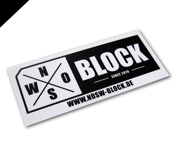 NOSW-BLOCK Logo Sticker Aufkleber schwarz-weiß